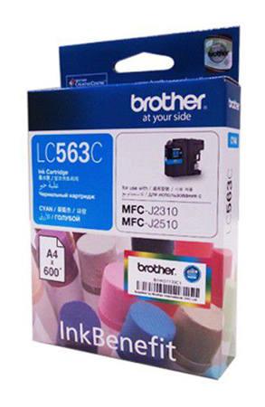 Картридж струйный Brother LC563C голубой для Brother MFC-J2510 (600стр.)