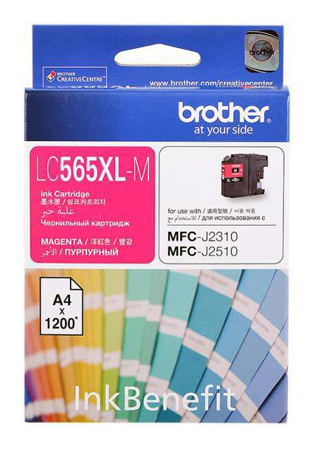 Картридж струйный Brother LC565XLM пурпурный для Brother MFC-J2510 (1200стр.)