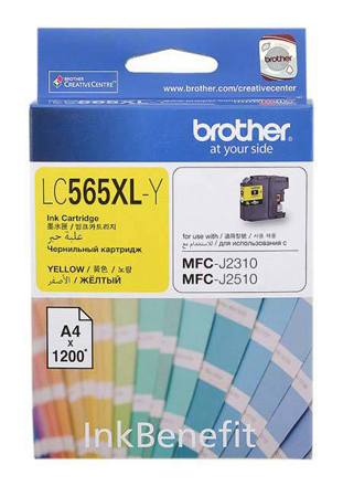 Картридж струйный Brother LC565XLY желтый для Brother MFC-J2510 (1200стр.)