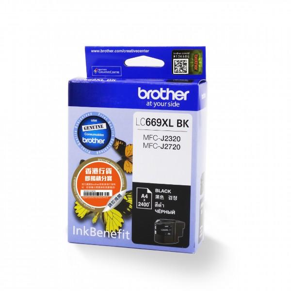 Картридж струйный Brother LC669XLBK черный для Brother MFC-J2320/J2720 (2400стр.)