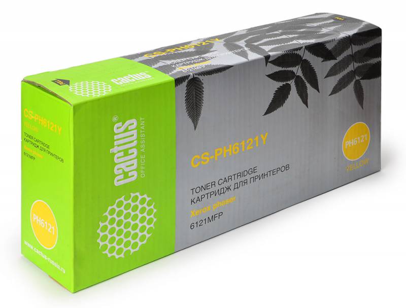 Тонер Картридж Cactus CS-PH6121Y 106R01475 желтый для Xerox Phaser 6121/6121mfp/6121MFPD (2600стр.)