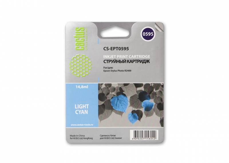 Картридж струйный Cactus CS-EPT0595 светло-голубой для Epson Stylus Photo R2400 (14.8мл)
