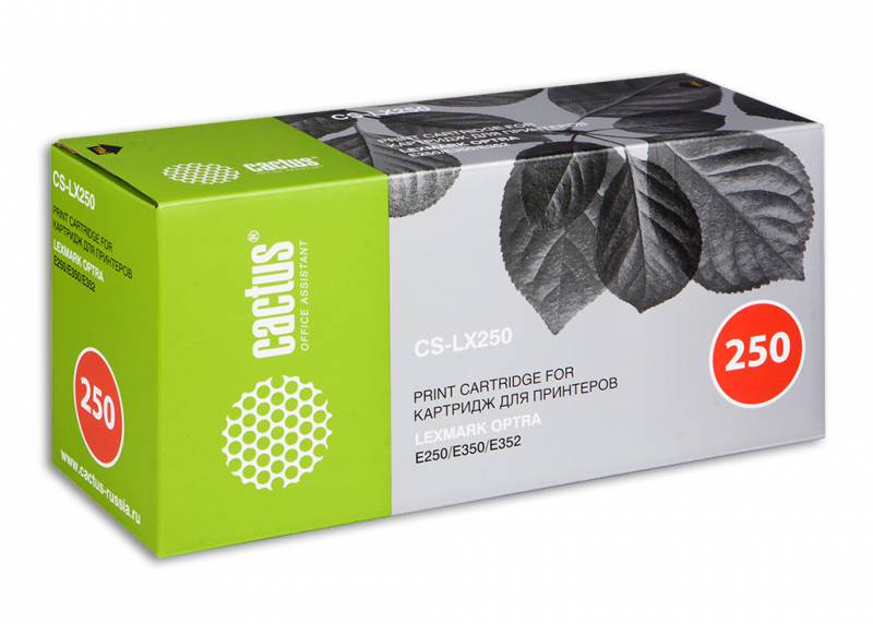 Тонер Картридж Cactus CS-LX250 черный для Lexmark E250/E350/E352 (3500стр.)