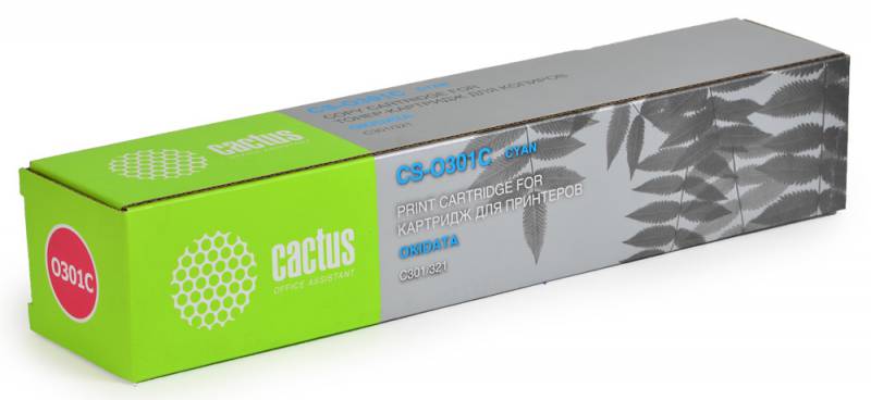 Тонер Картридж Cactus CS-O301C голубой для Oki C301/321 (1500стр.)