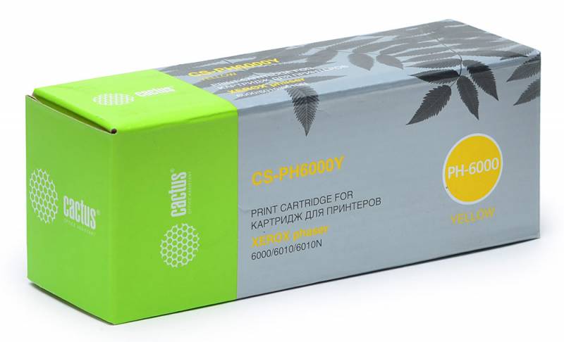 Тонер Картридж Cactus CS-PH6000Y 106R01633 желтый для Xerox Phaser 6000/6010 (1000стр.)