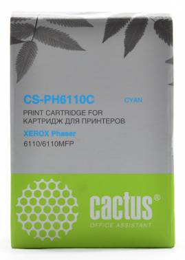 Тонер Картридж Cactus CS-PH6110C 106R01206 голубой для Xerox Phaser 6110 (1000стр.)