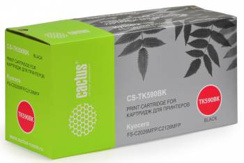 Тонер Картридж Cactus CS-TK590BK черный для Kyocera FS-C2026MFP/C2126MFP/C2526MFP/C2626MFP/C5250DN (7000стр.)