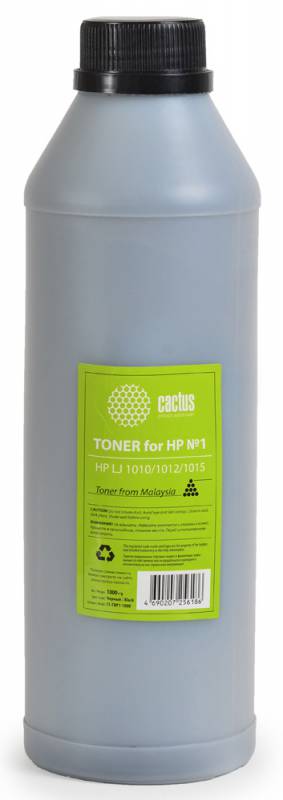 Тонер Cactus CS-THP2-1000 черный флакон 1000гр. для принтера HP LJ 1000/1200/1150/9000