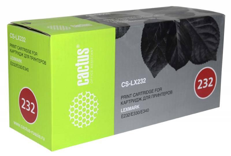 Тонер Картридж Cactus CS-LX232 24016SE черный для Lexmark Optra E230/E232T/E240N/E332N/E342/E232/E234/E330/E332TN/E342N/E232N/E240/E332/E340/E342TN (2500стр.)