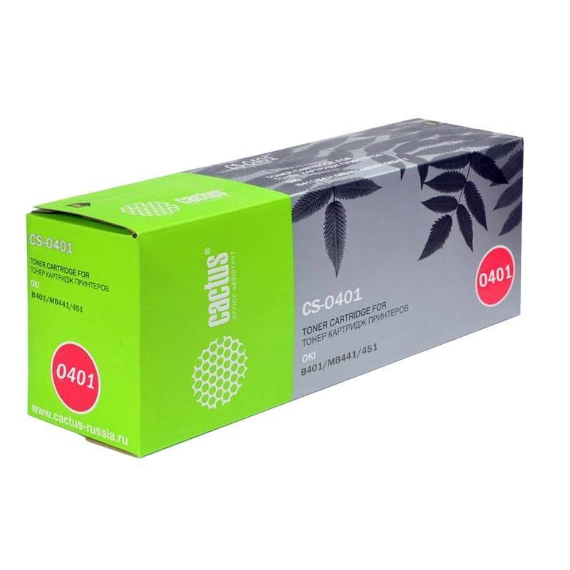 Тонер Картридж Cactus CS-O401 44992403 черный для Oki B401/MB441/451 (1500стр.)