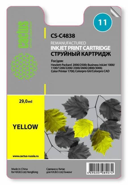 Картридж Cactus CS-C4838 №11 желтый для HP