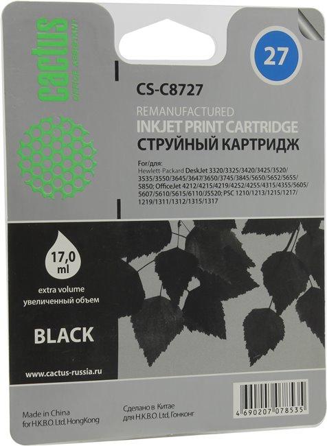 Картридж Cactus CS-C8727 №27 черный для HP
