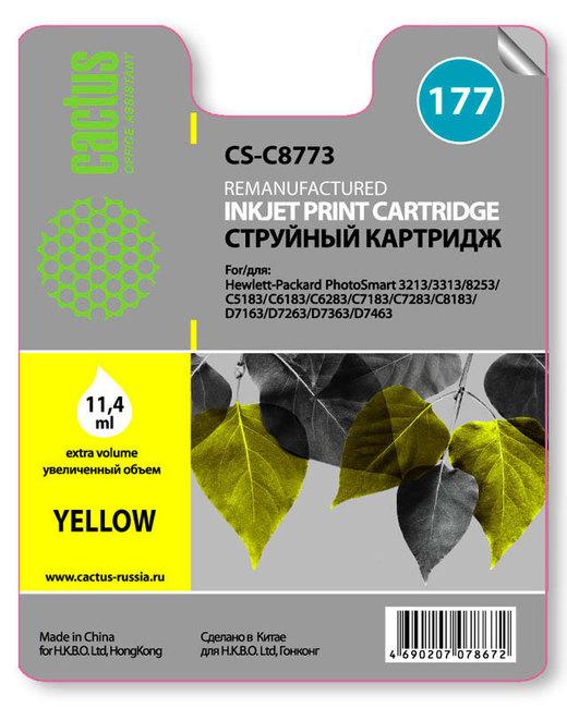 Картридж Cactus CS-C8773 №177 желтый для HP