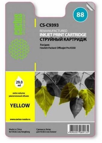 Картридж Cactus CS-C9393 №88 желтый для HP