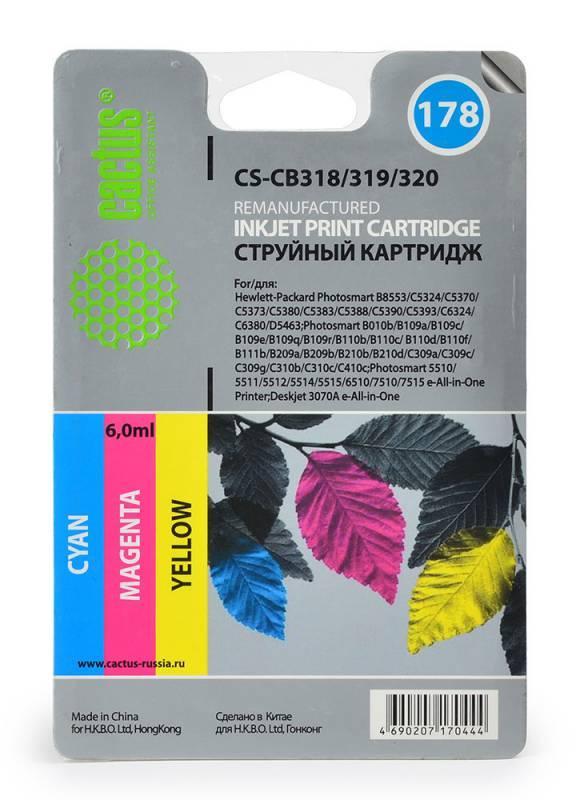 Картридж Cactus CS-CB318/319/320 №178 голубой/желтый/пурпурный набор карт. для HP
