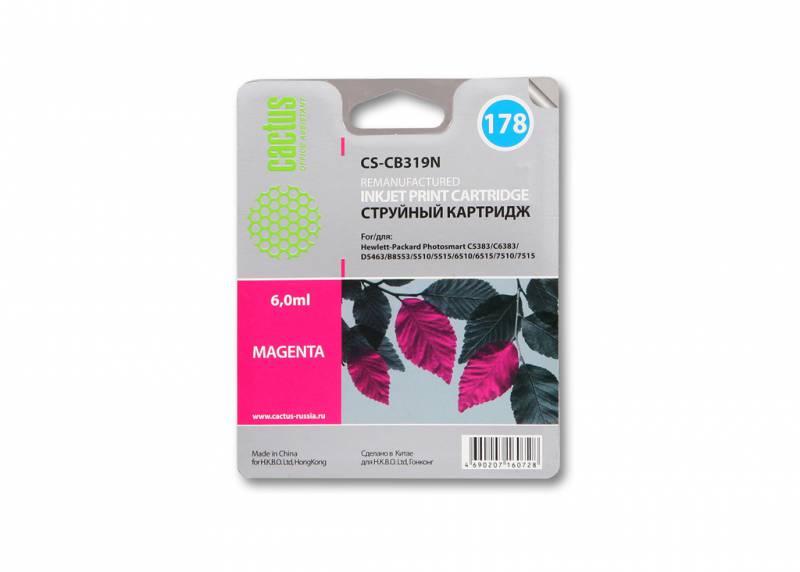 Картридж Cactus CS-CB319N №178 пурпурный для HP