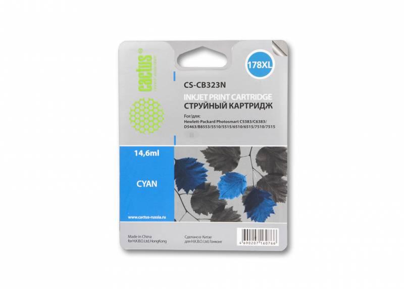 Картридж Cactus CS-CB323N(CS-CB323) №178XL синий для HP
