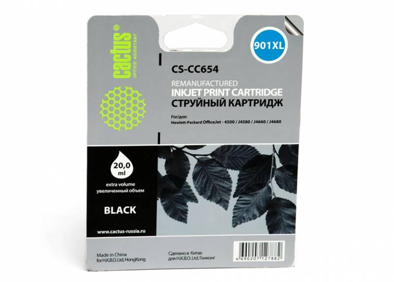 Картридж Cactus CS-CC654 №901 черный для HP
