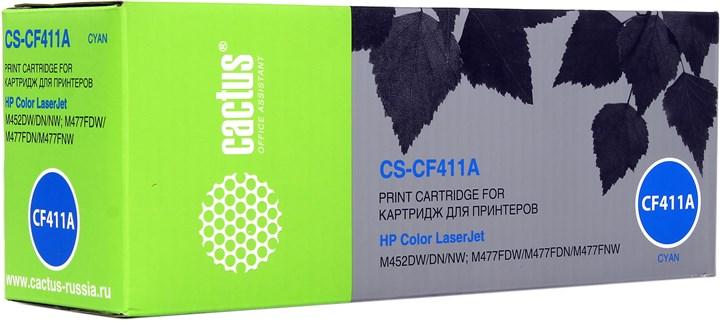 Тонер Картридж Cactus CS-CF411A голубой для HP