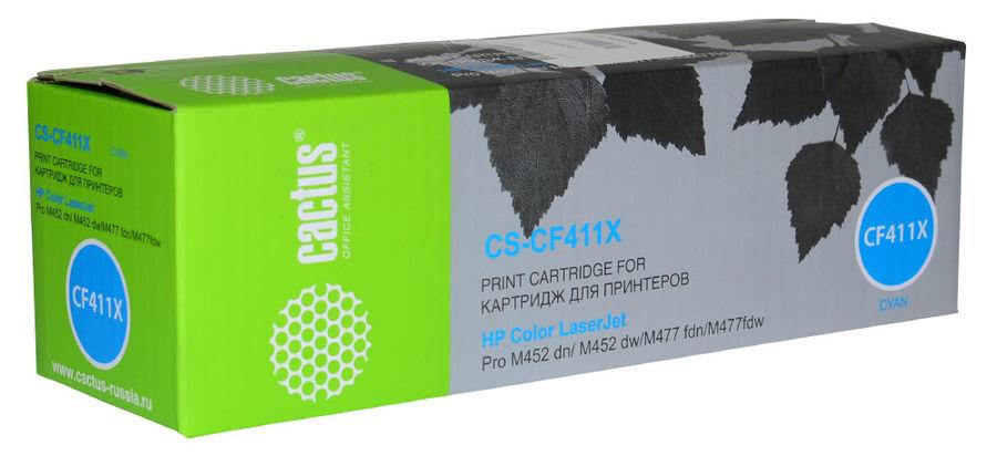 Тонер Картридж Cactus CS-CF411X голубой для HP
