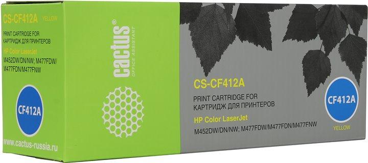 Тонер Картридж Cactus CS-CF412A желтый для HP