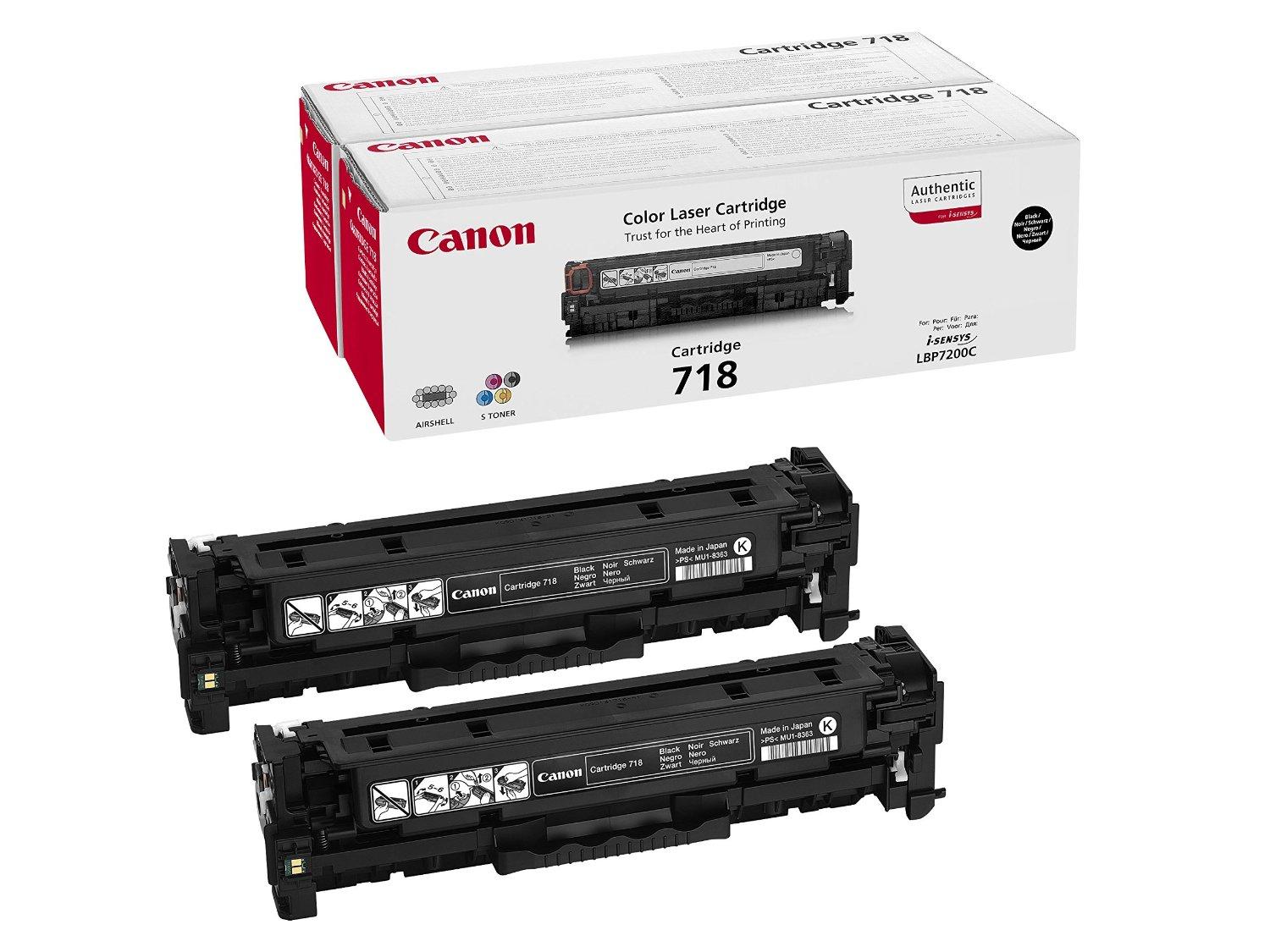 Тонер Картридж Canon 718BK черный x2уп. для Canon LBP7200/MF8330/8350 (6800стр.)