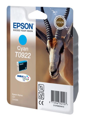 Картридж струйный Epson T0922 голубой для Epson C91/CX4300