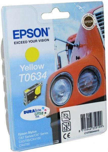 Картридж струйный Epson C13T06344A желтый для Epson C67/C87/CX3700/CX4100/CX4700