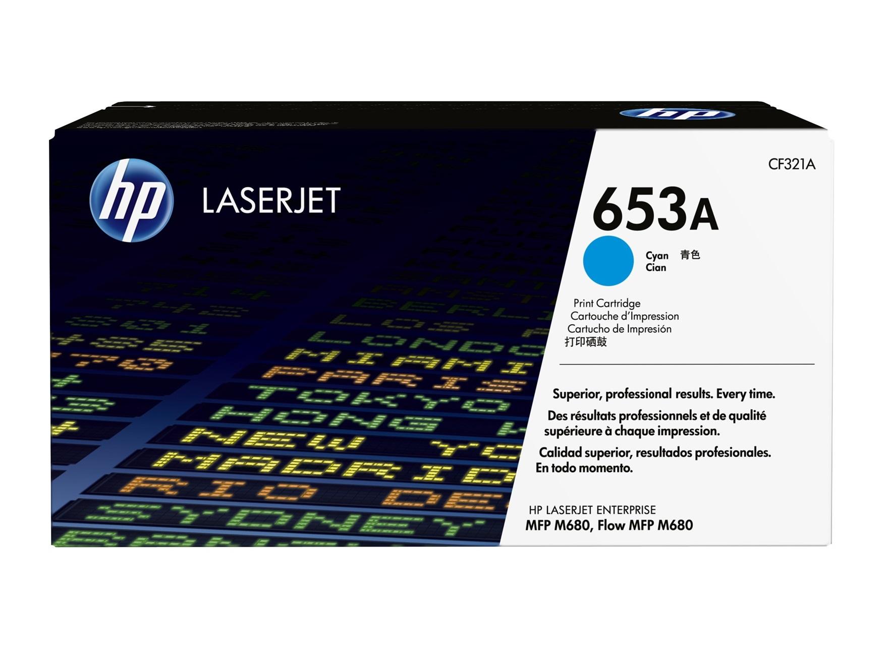 Тонер Картридж HP 653A CF321A голубой для HP Color LaserJet M651n/M651dn/M651xh/M680dn/M680f (16000стр.)