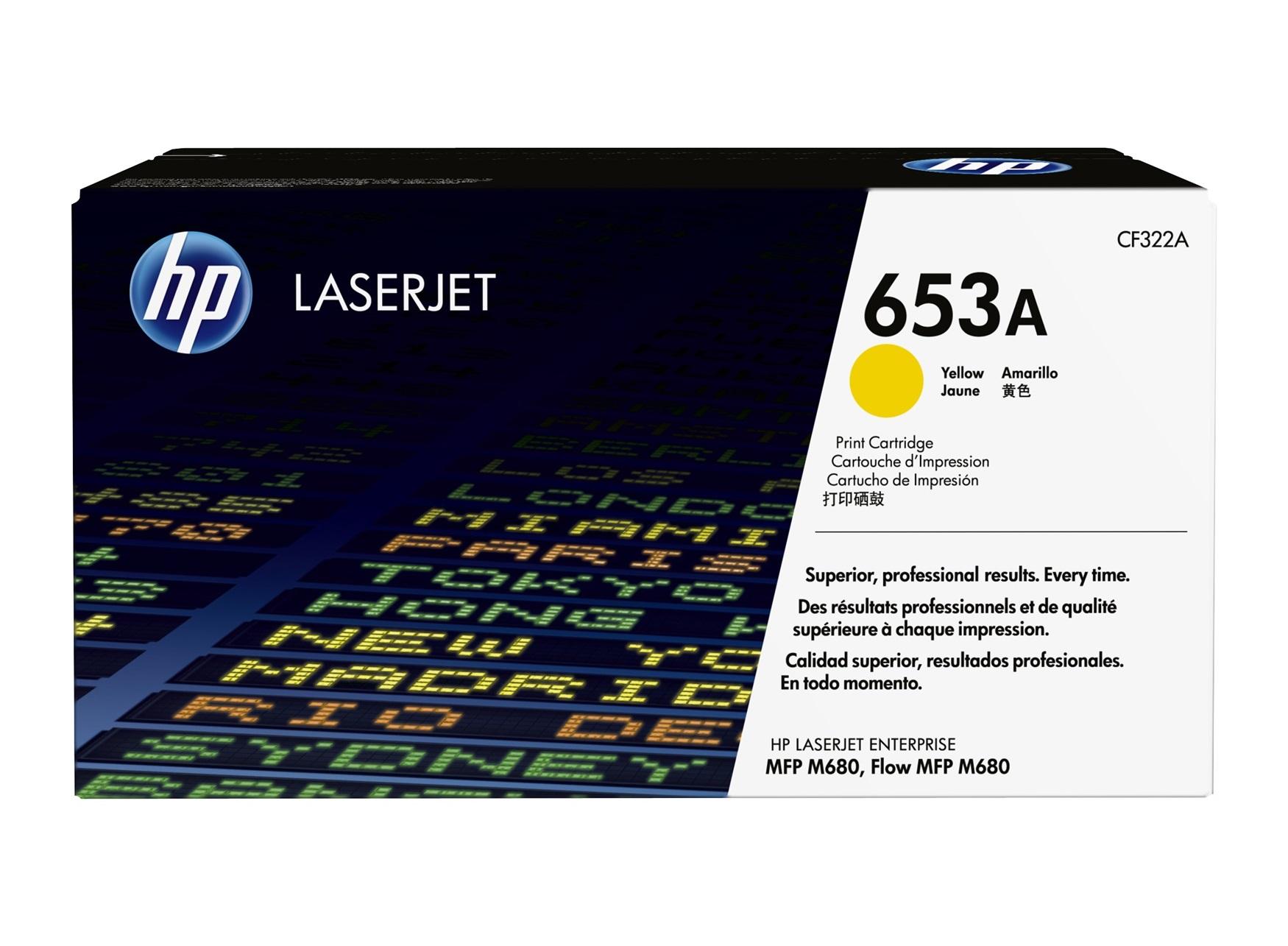 Тонер Картридж HP 653A CF322A желтый для HP Color LaserJet M651n/M651dn/M651xh/M680dn/M680f (16000стр.)