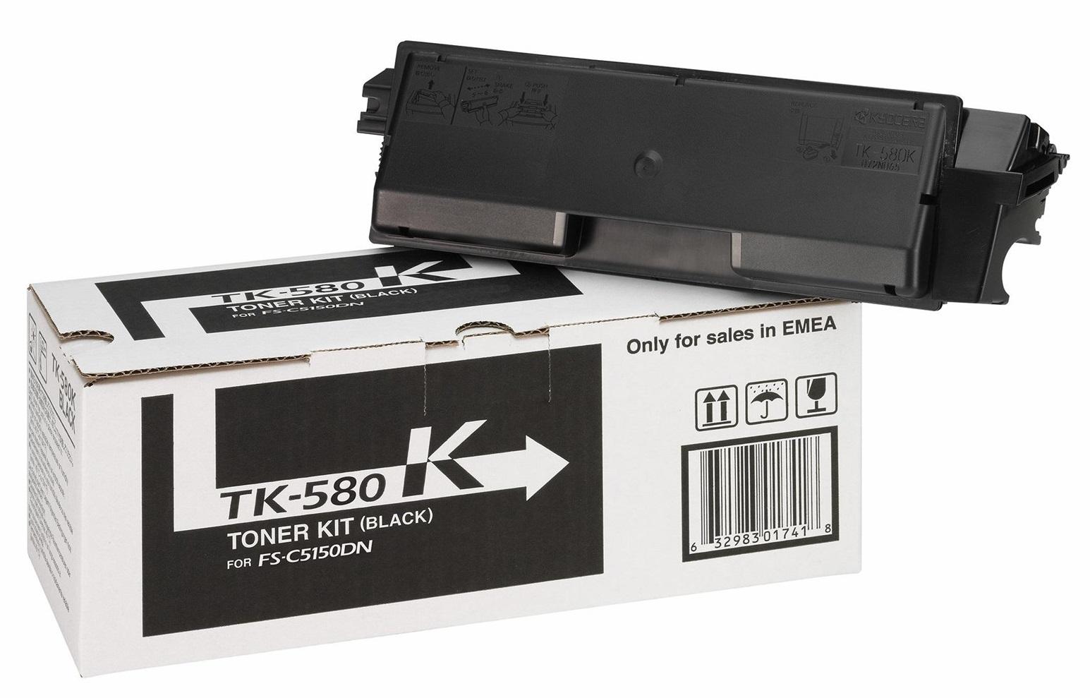 Тонер Картридж Kyocera 1T02KT0NL0 TK-580K черный для Kyocera FS-C5150DN (3500стр.)