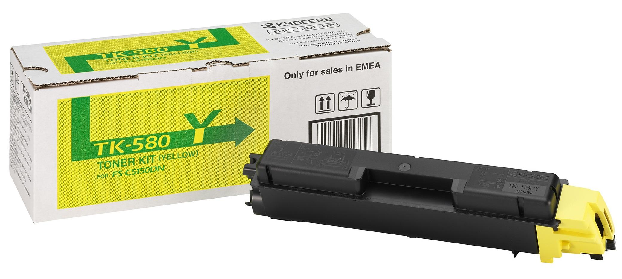Тонер Картридж Kyocera 1T02KTANL0 TK-580Y желтый для Kyocera FS-C5150DN (2800стр.)