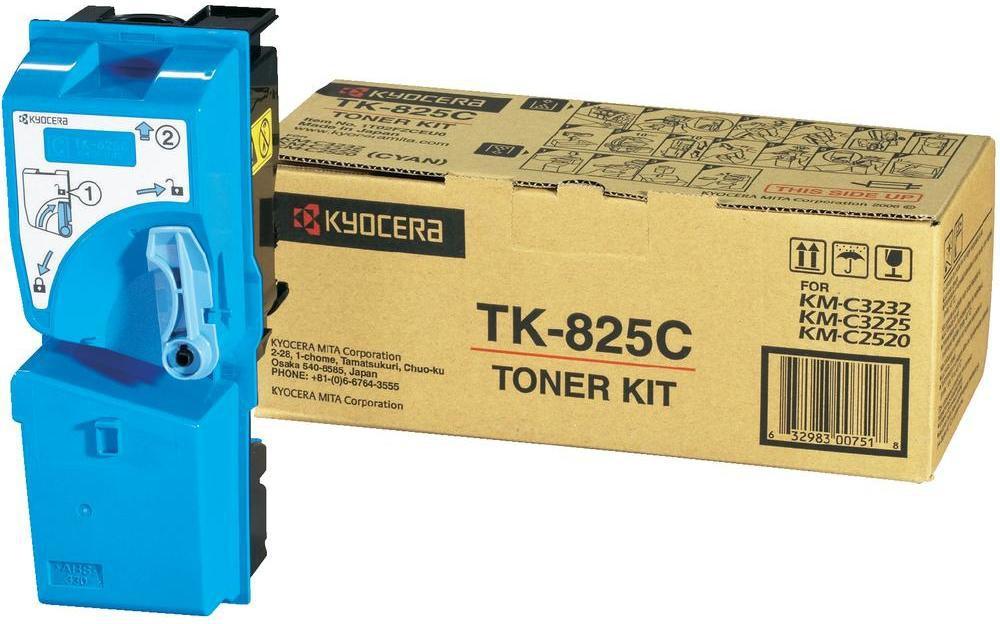 Тонер Картридж Kyocera 1T02FZCEU0 TK-825C голубой для Kyocera KM-C2520/C3225/C3232 (7000стр.)