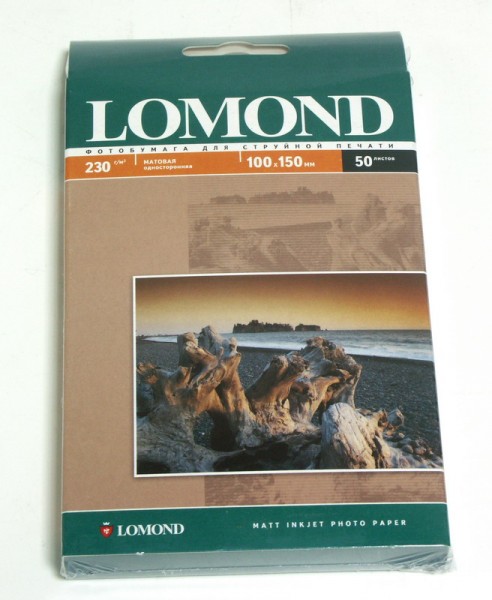 Фотобумага Lomond 0102034 10x15/230г/м2/50л./белый матовое для струйной печати